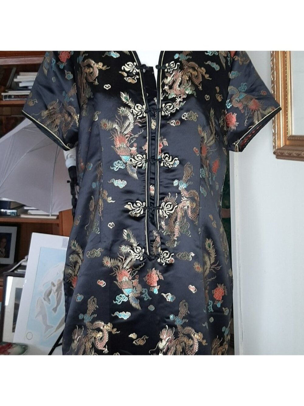 Tangyi satin dress full length nwot